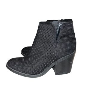 Soda Black High Heel Booties With Side Detail, Womens Size 7